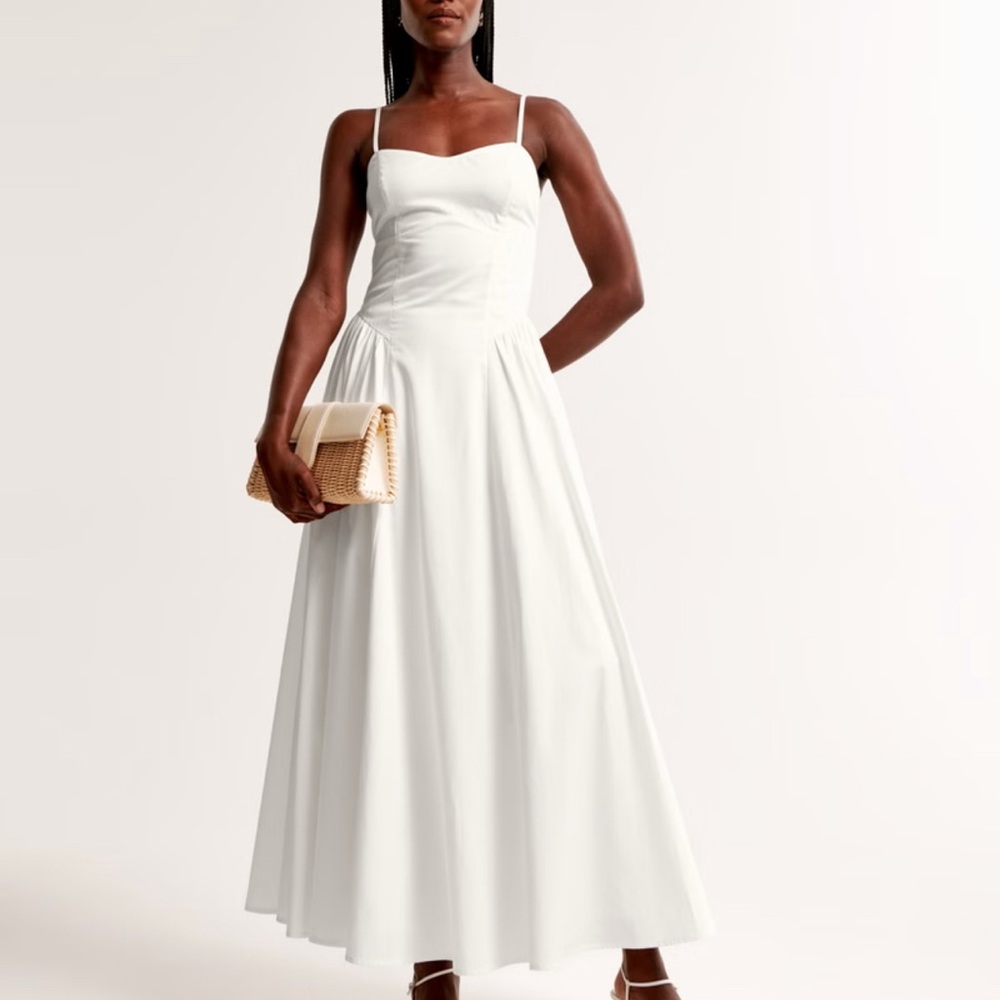 Dipped-Waist Sweetheart Maxi Dress